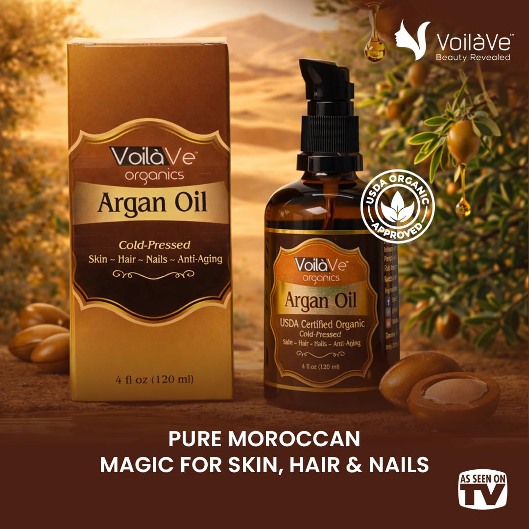 VoilaVe huile d'argan multi-usages, soin visage et cheveux.