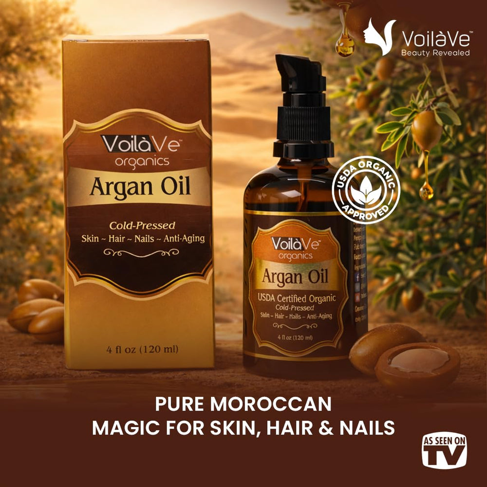 VoilaVe huile d'argan multi-usages, soin visage et cheveux.