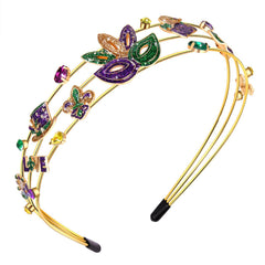 Bandeau vokone Mardi Gras étincelant, idéal pour parades festives.