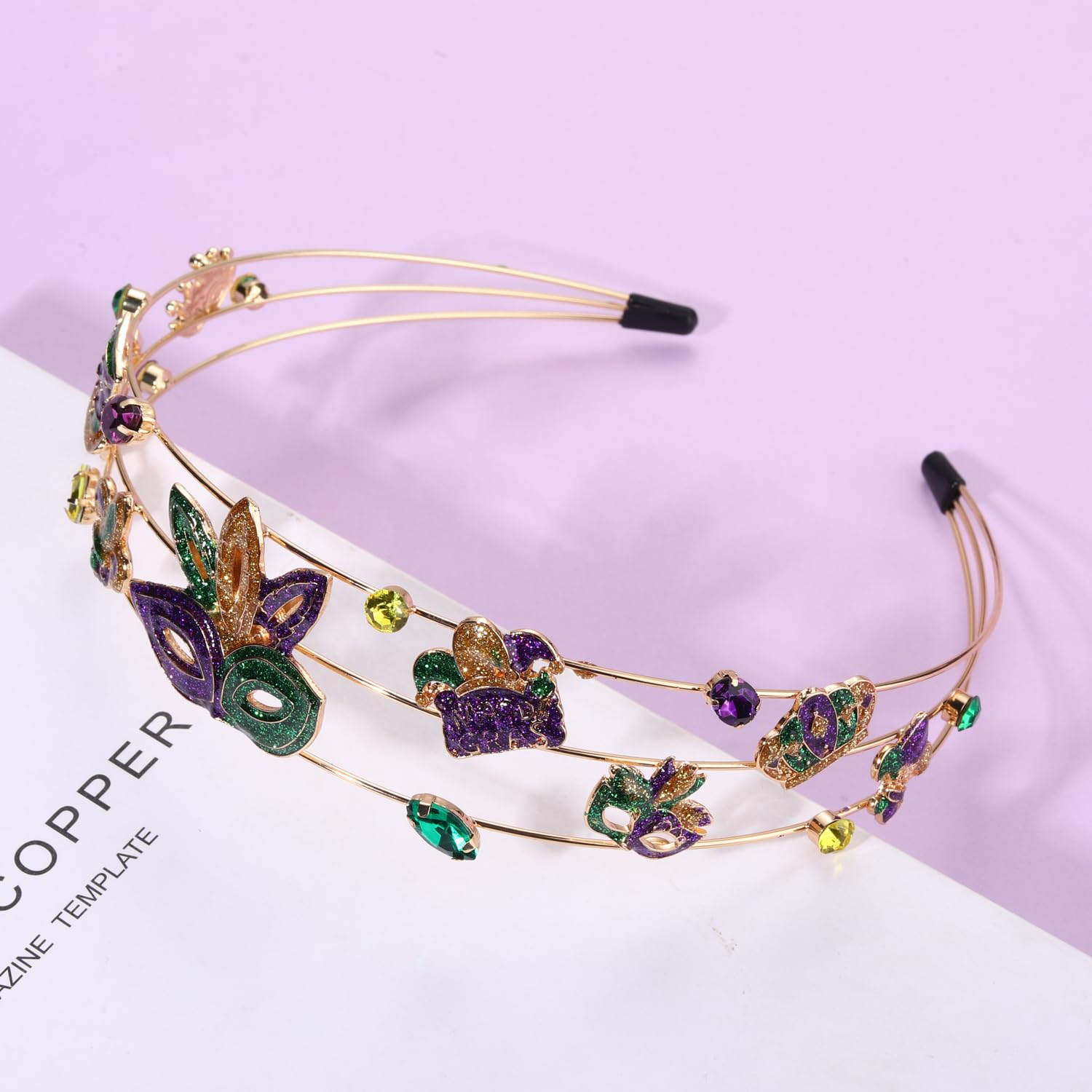 Couronne-cheveux multi-couches vokone, look glamour.