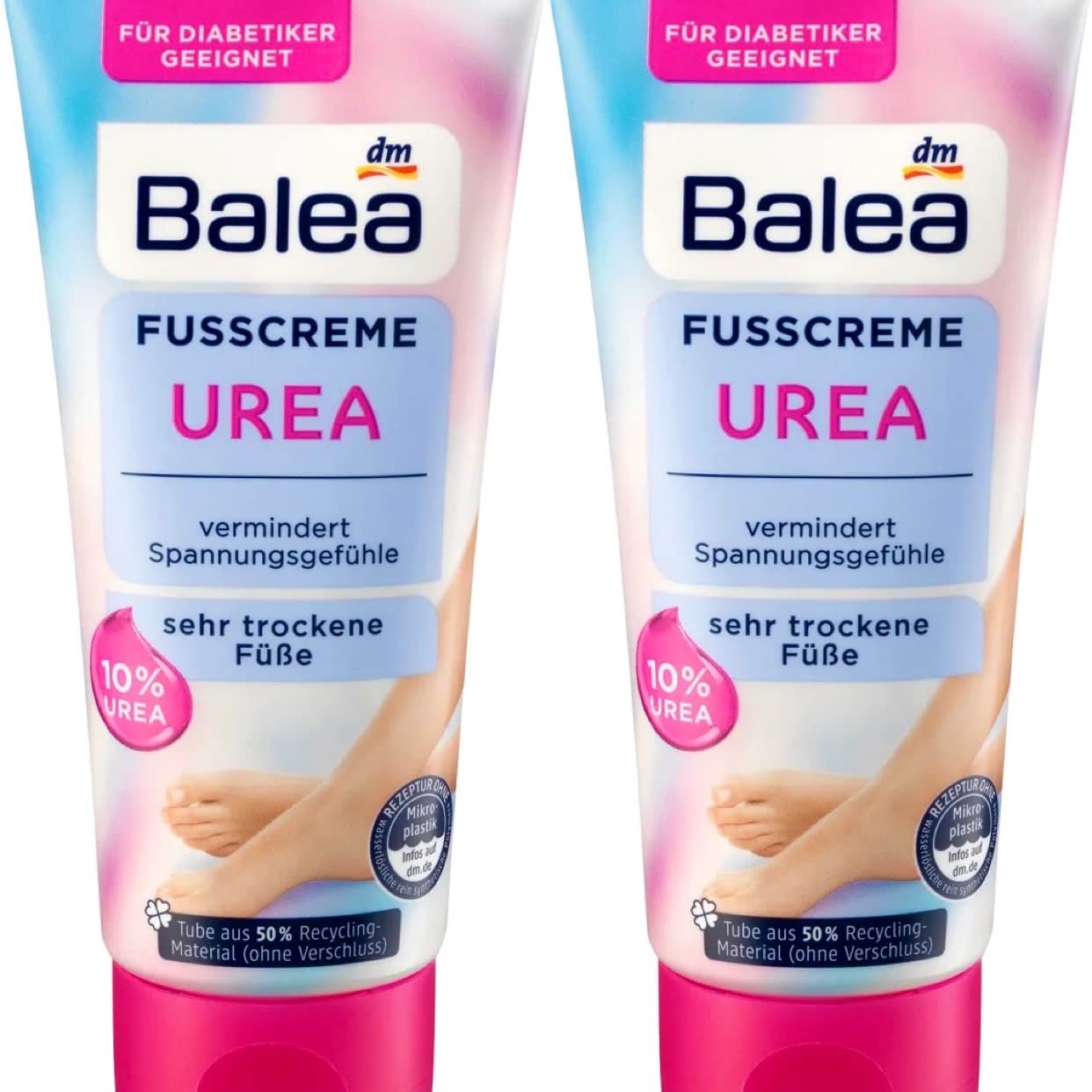 Volans Balea Crème Pieds Urea, emballage double, hydratation intensive.