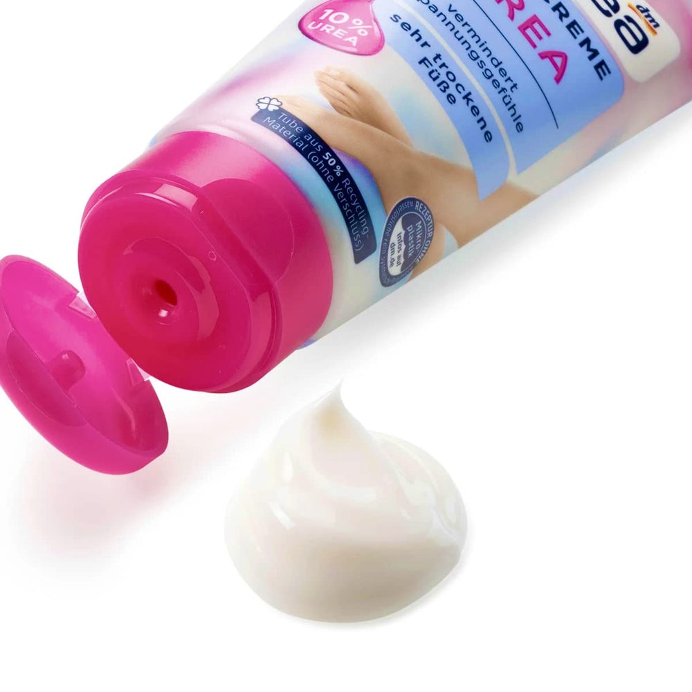 Volans Balea Crème Pieds Urea, tube de 100 ml prêt à l’usage, application facile.