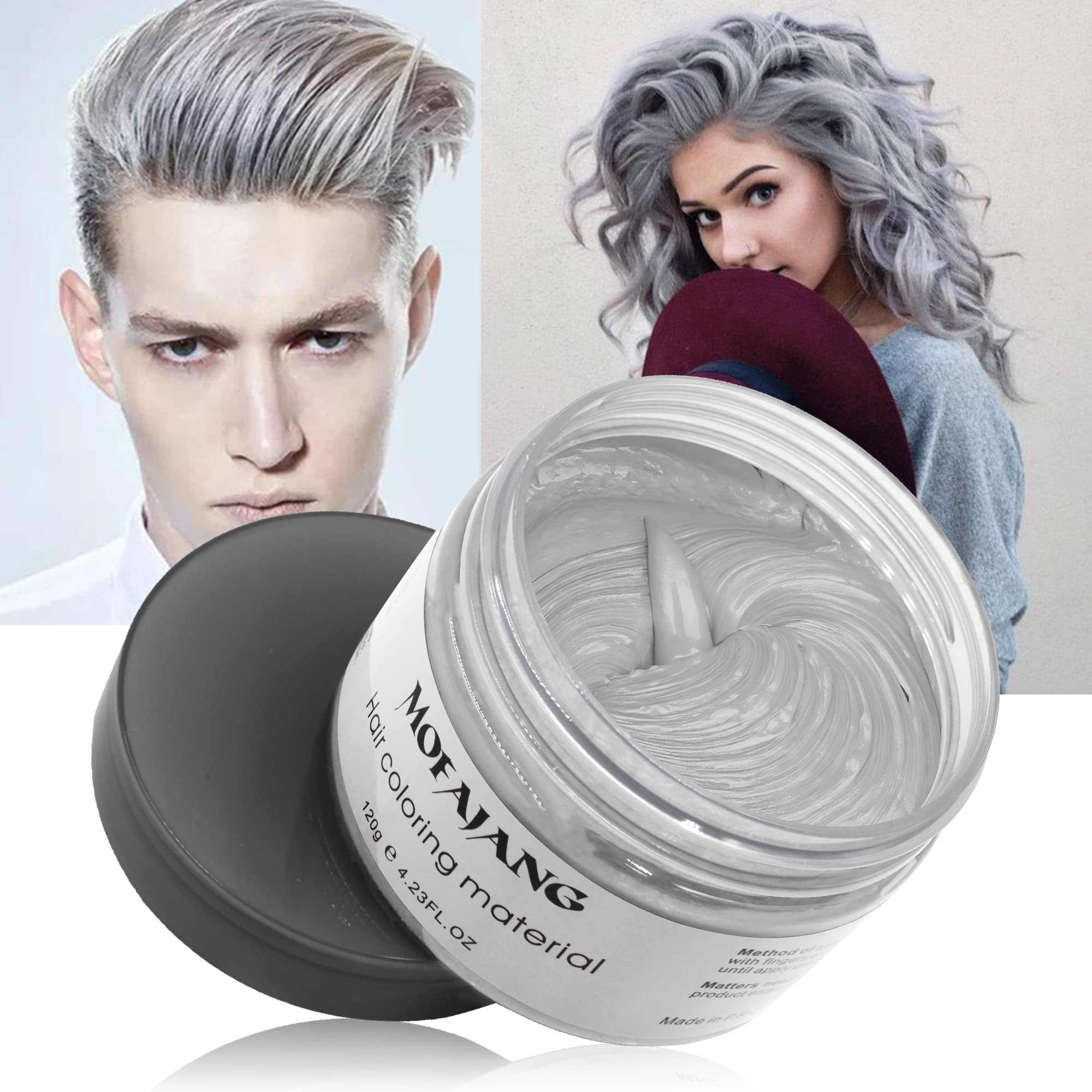 VOLLUCK Cire cheveux argent gris, utilisation rapide au quotidien.
