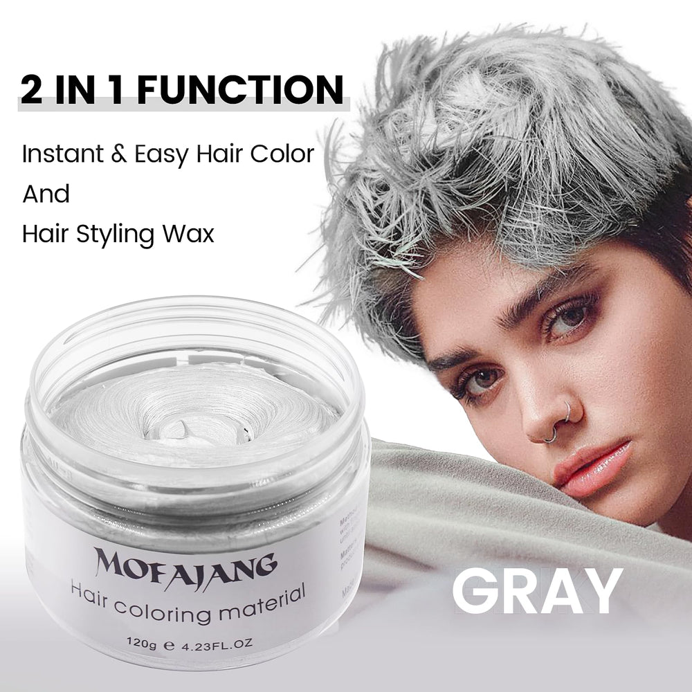 VOLLUCK Cire cheveux argent gris, finition mate et look net.