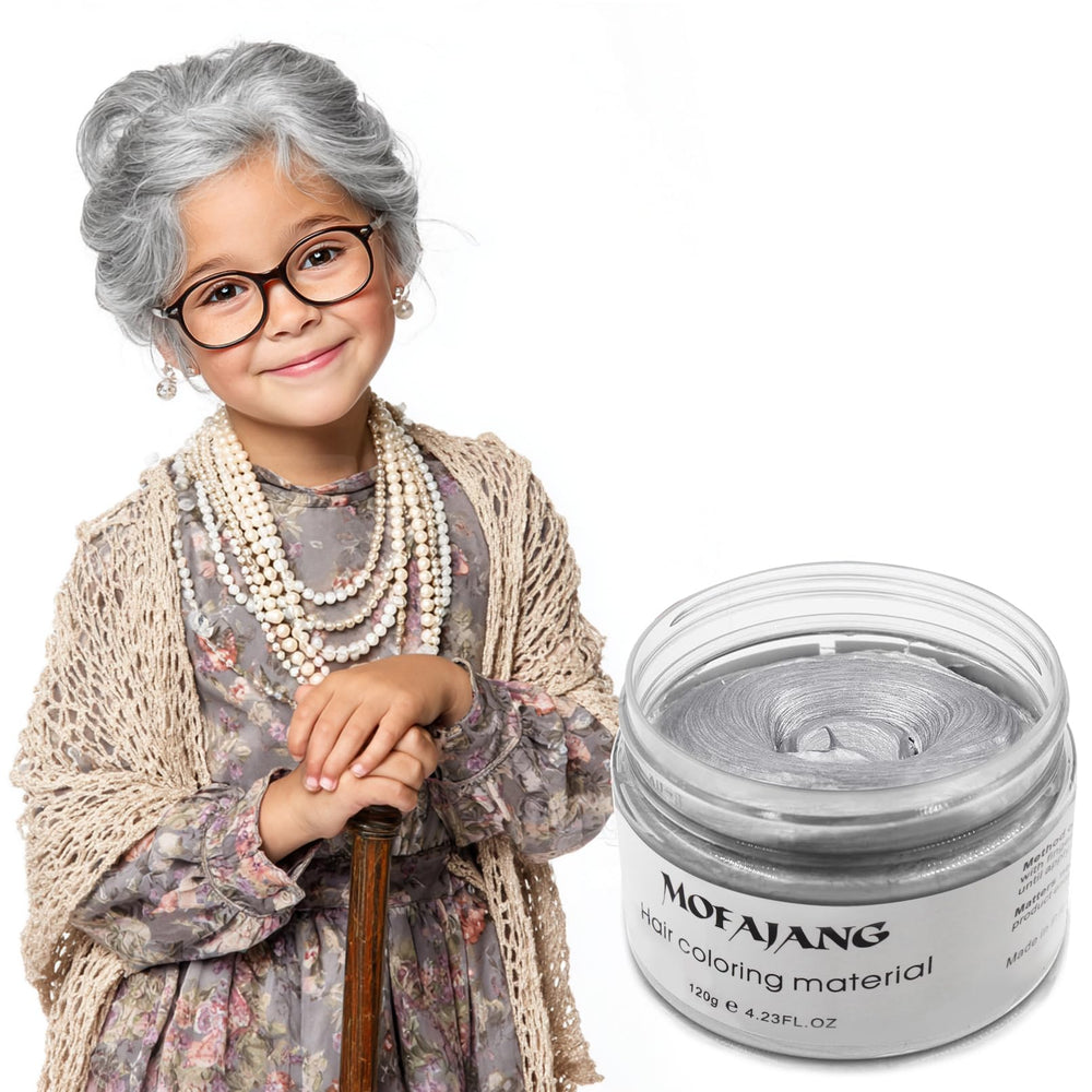 VOLLUCK Cire cheveux argent gris, pot ouvert révélant sa texture matte.