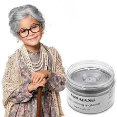 VOLLUCK Cire cheveux argent gris, pot ouvert révélant sa texture matte.