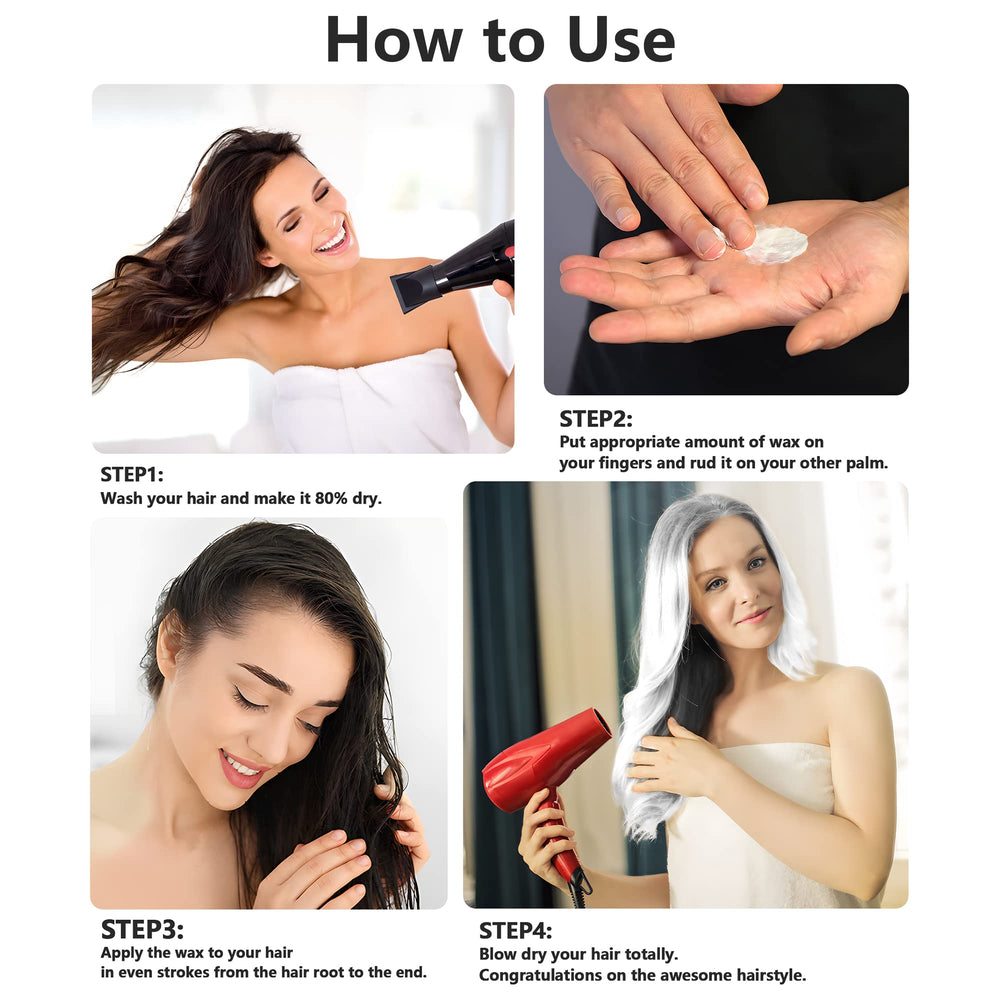 VOLLUCK cire capillaire blanche – idéal pour fêtes et événements.