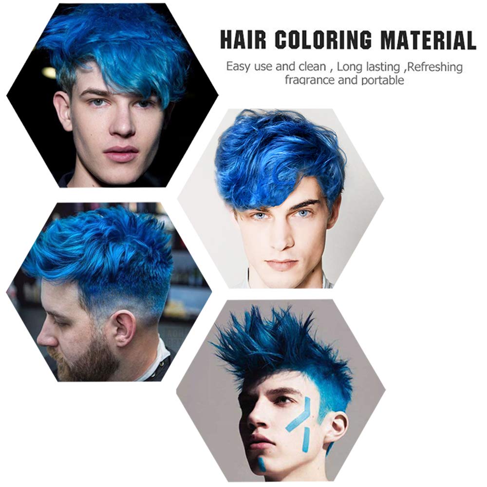 VOLLUCK cire coloration cheveux bleu pomade, couleur bleue pour cosplay et fête.