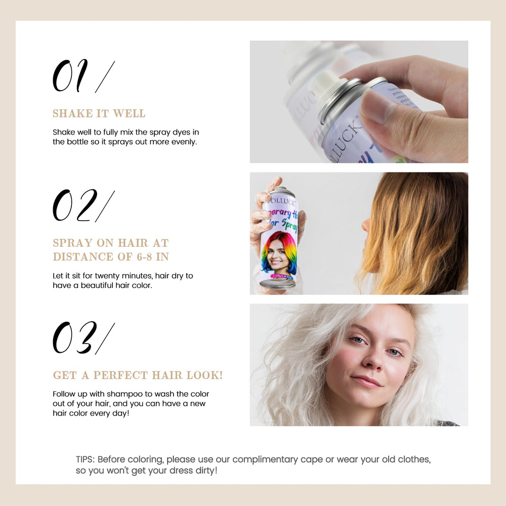 VOLLUCK colorant-cheveux blanc, ideal pour cosplay et Halloween