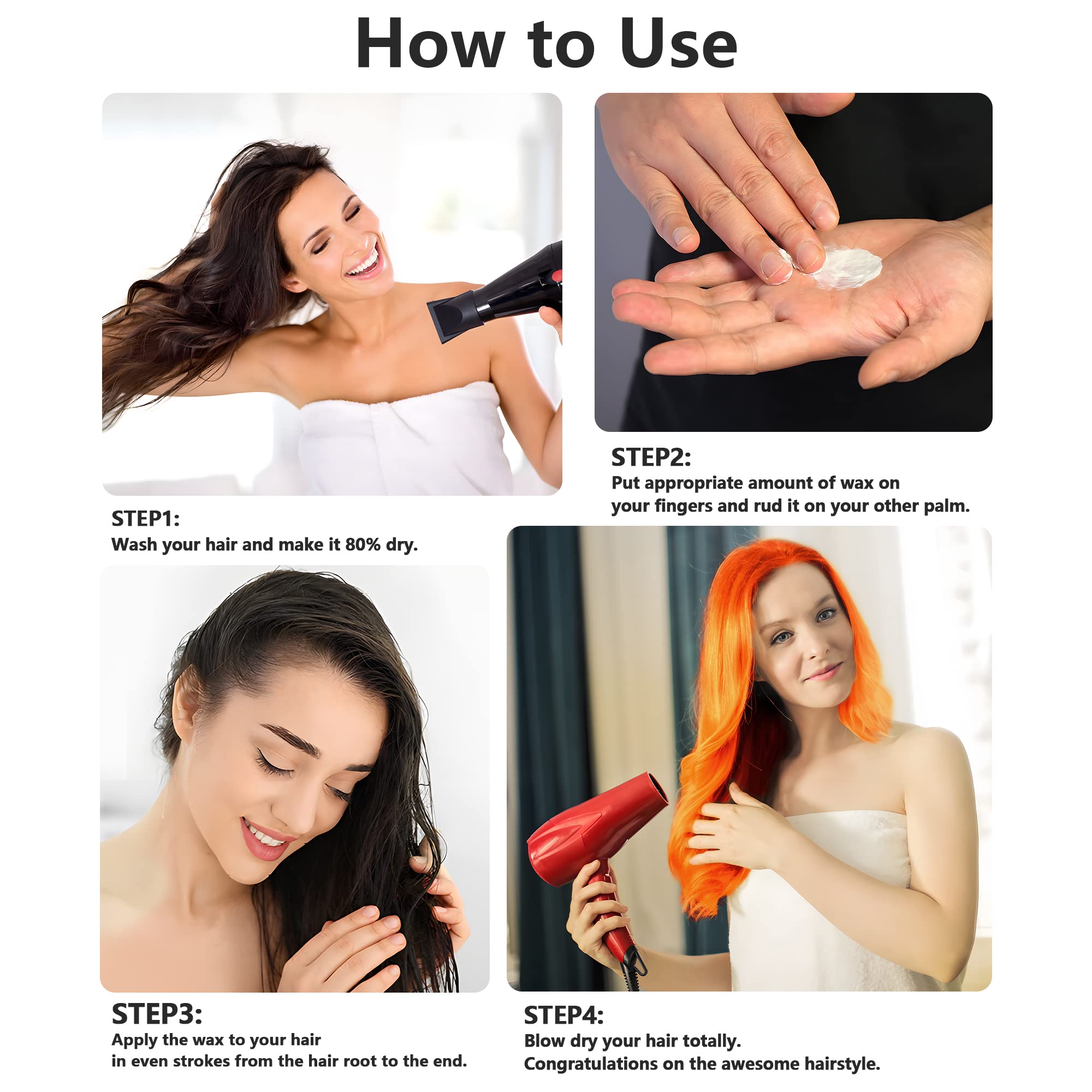 VOLLUCK colorant-cheveux-orange, application rapide sur cheveux propres ou humides.