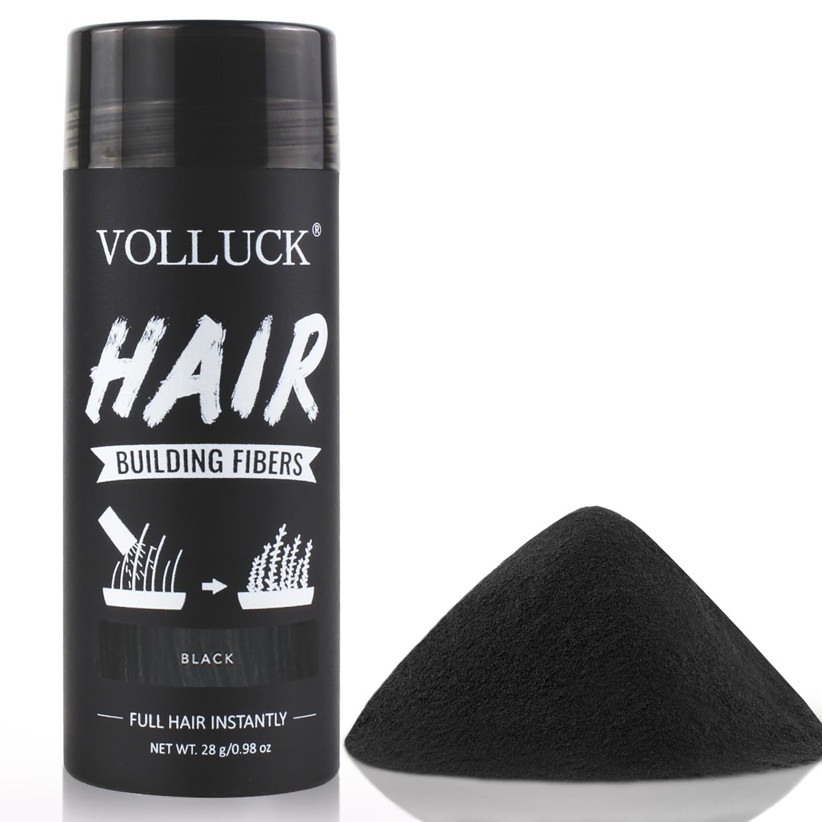 VOLLUCK fibres capillaires en bouteille pour une couverture naturelle.