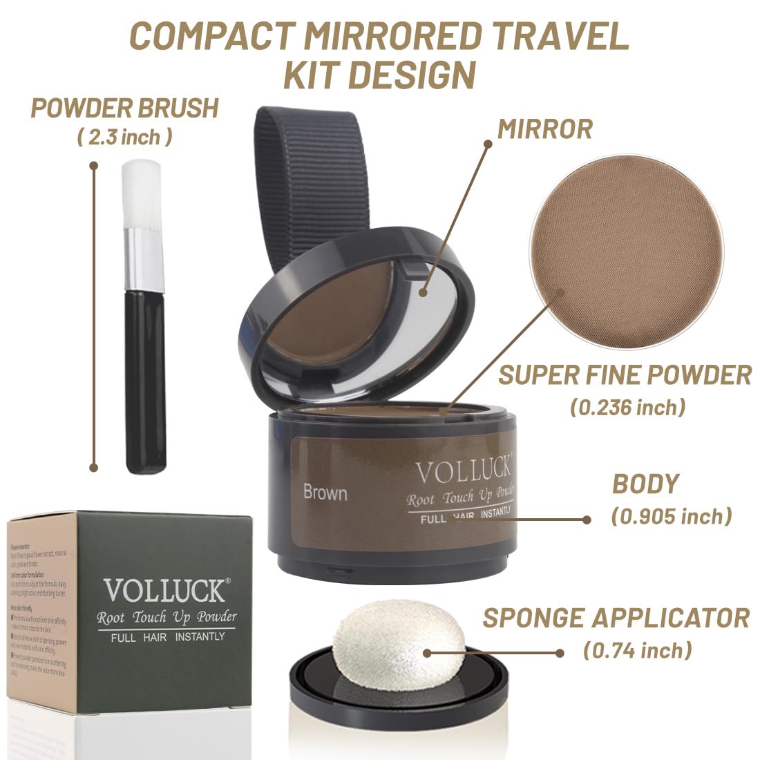 VOLLUCK Poudre racines gris couvertes pour un look frais et naturel