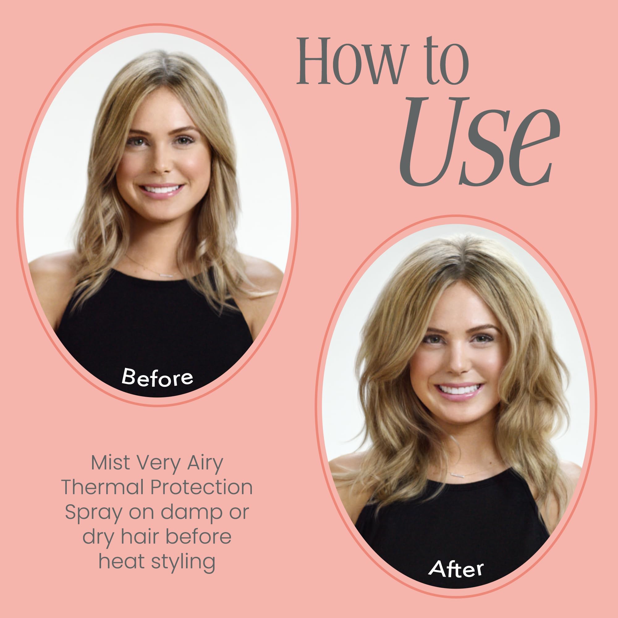 VOLOOM application sur cheveux humides ou secs pour protection avancée et volume.