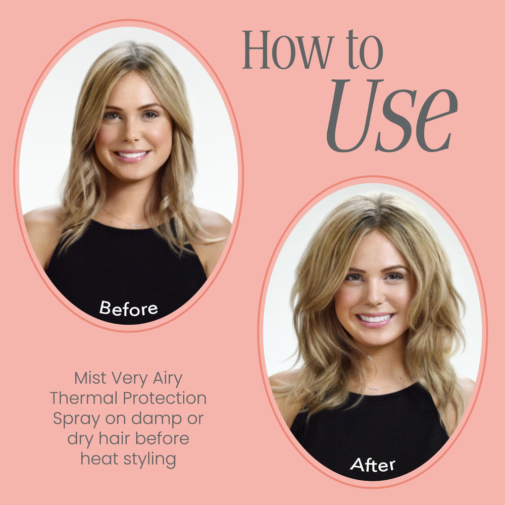 VOLOOM application sur cheveux humides ou secs pour protection avancée et volume.