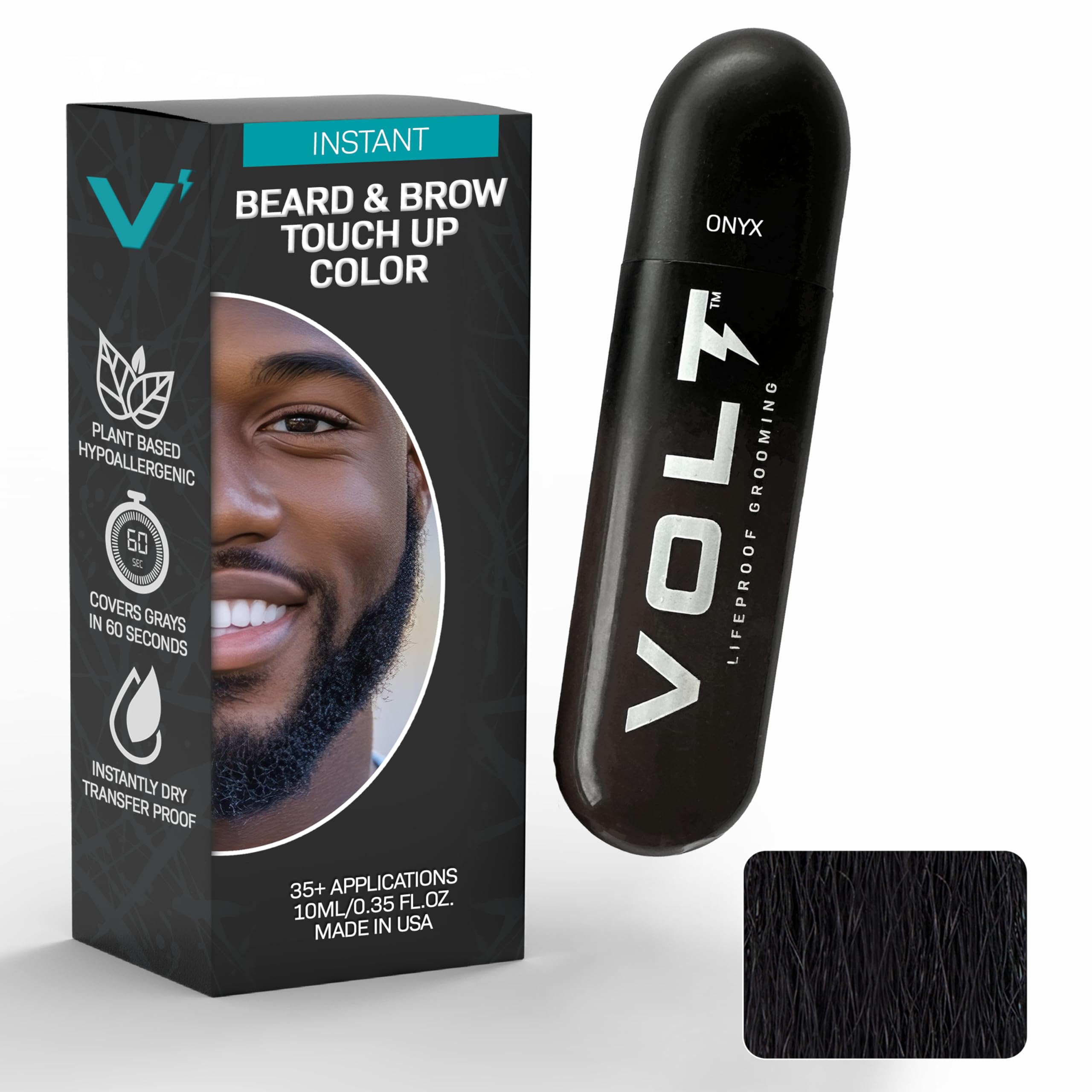 VOLT colorant barbe Onyx – flacon pour une application précise et durable.