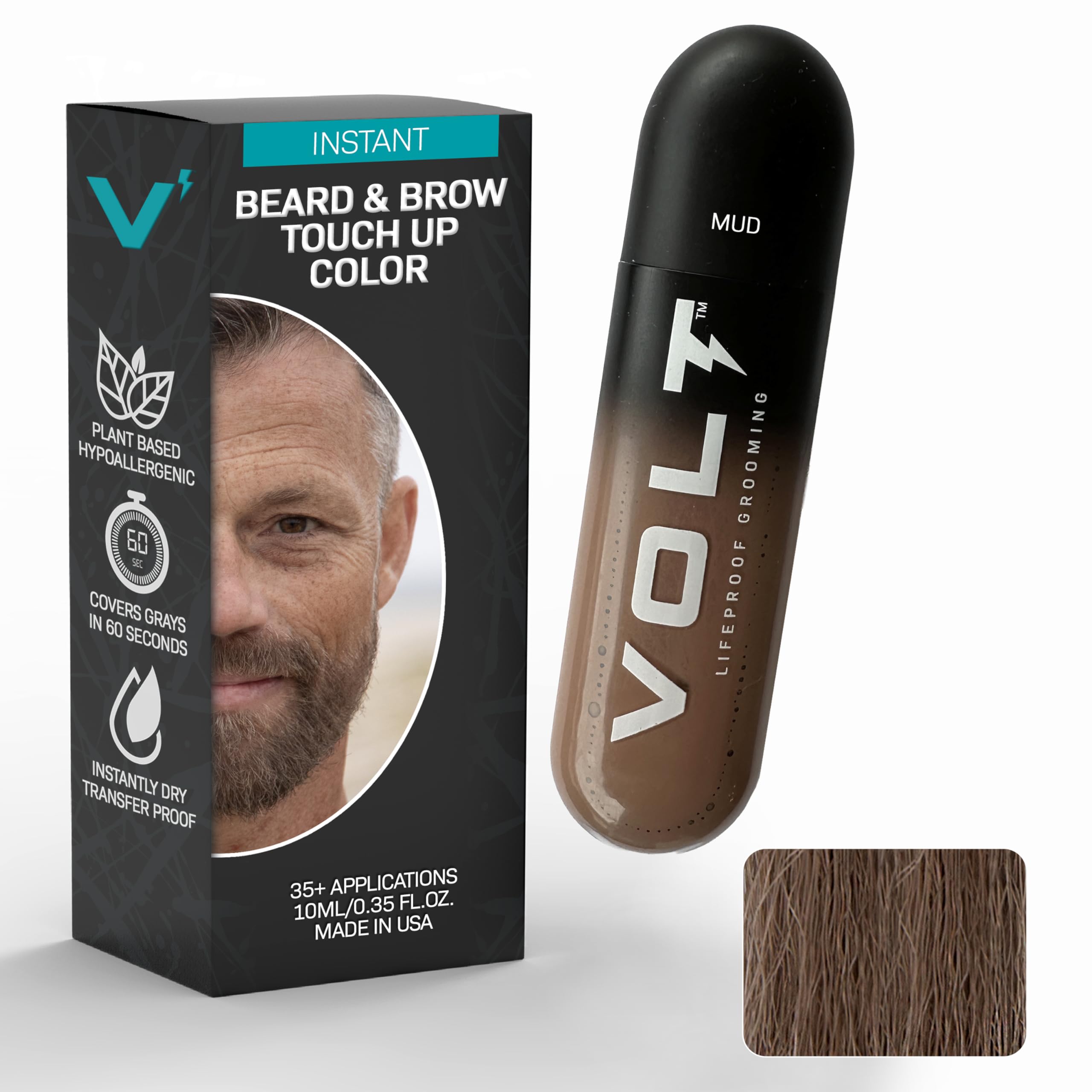 VOLT Grooming Color, bouteille brun, couleur temporaire idéale pour barbe.