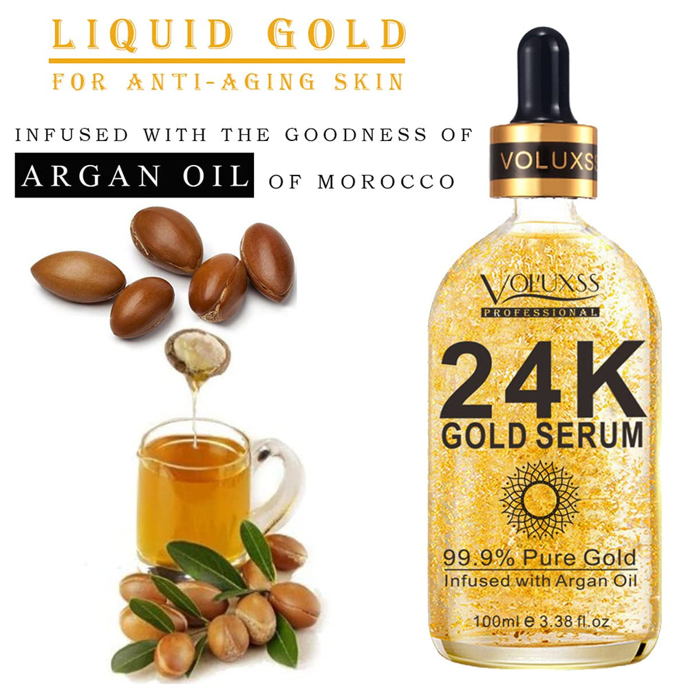 Brillance naturelle de la peau avec le Voluxss 24K Gold Serum
