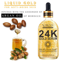 Brillance naturelle de la peau avec le Voluxss 24K Gold Serum