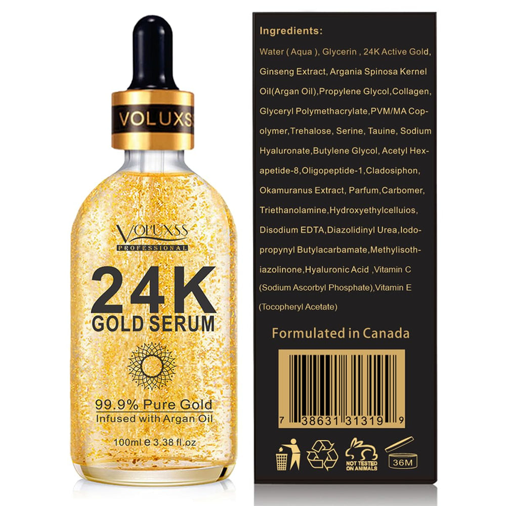 Routine beauté quotidienne avec Voluxss 24K Gold Serum pour teint éclatant