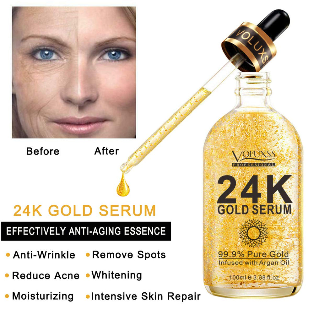 Texture hydratante du Voluxss serum or 24K pour peau douce