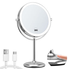 Miroir VORREMIRR avec grossissement 20x et 1x pour retouches précises.