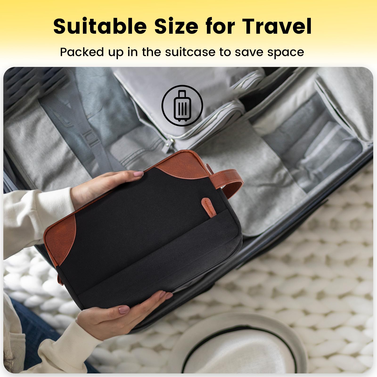 Vorspack sac de toilette voyage design classique noir ajoute une touche elegante