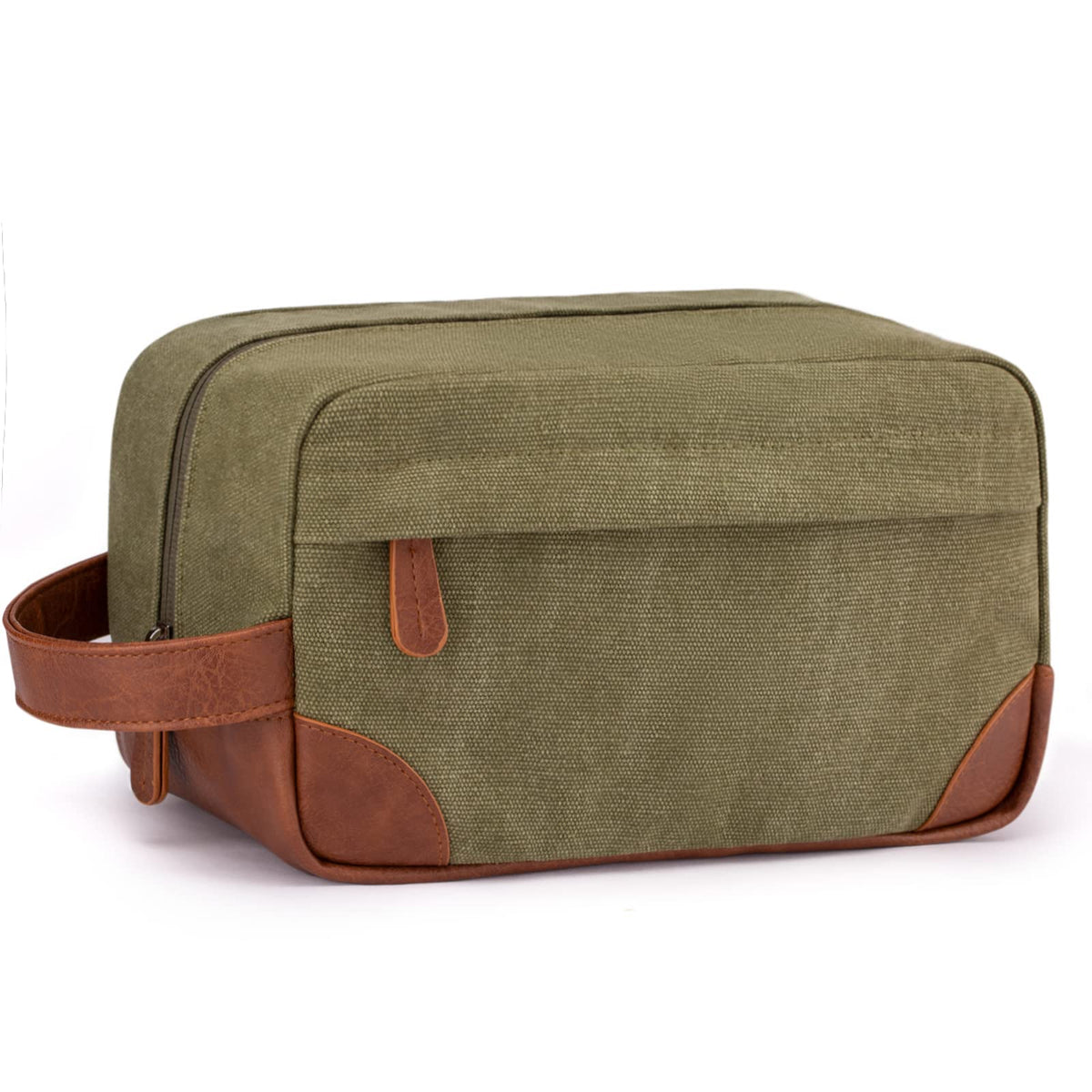 Vorspack sac de toilette vert prêt à être accroché pour un rangement pratique en voyage.