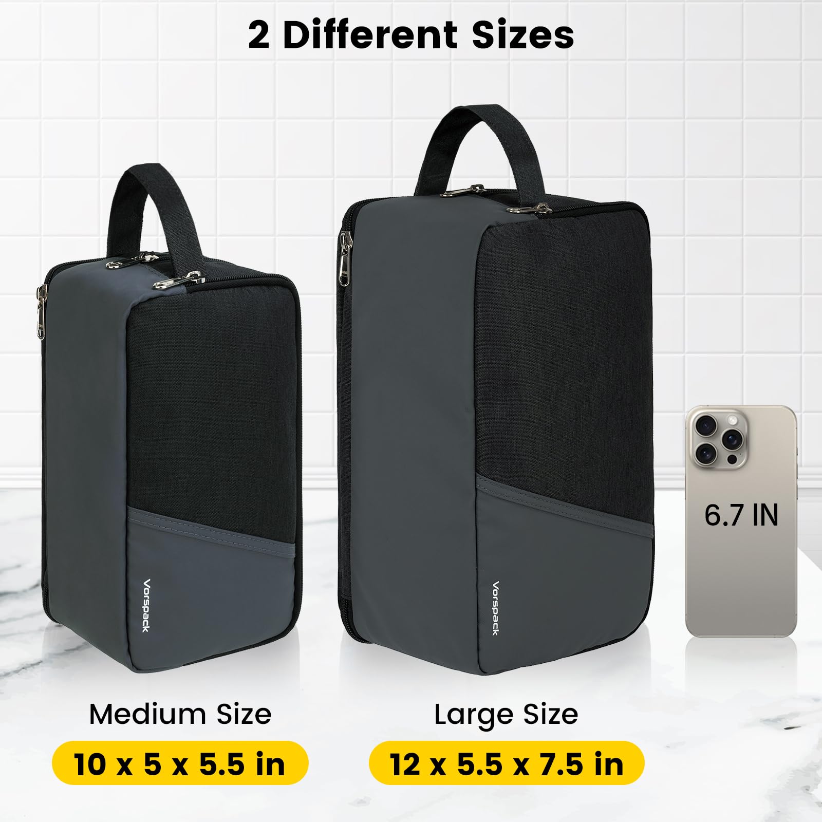 Vorspack sacoche toilette voyage, compartiment principal spacieux pour vos articles.