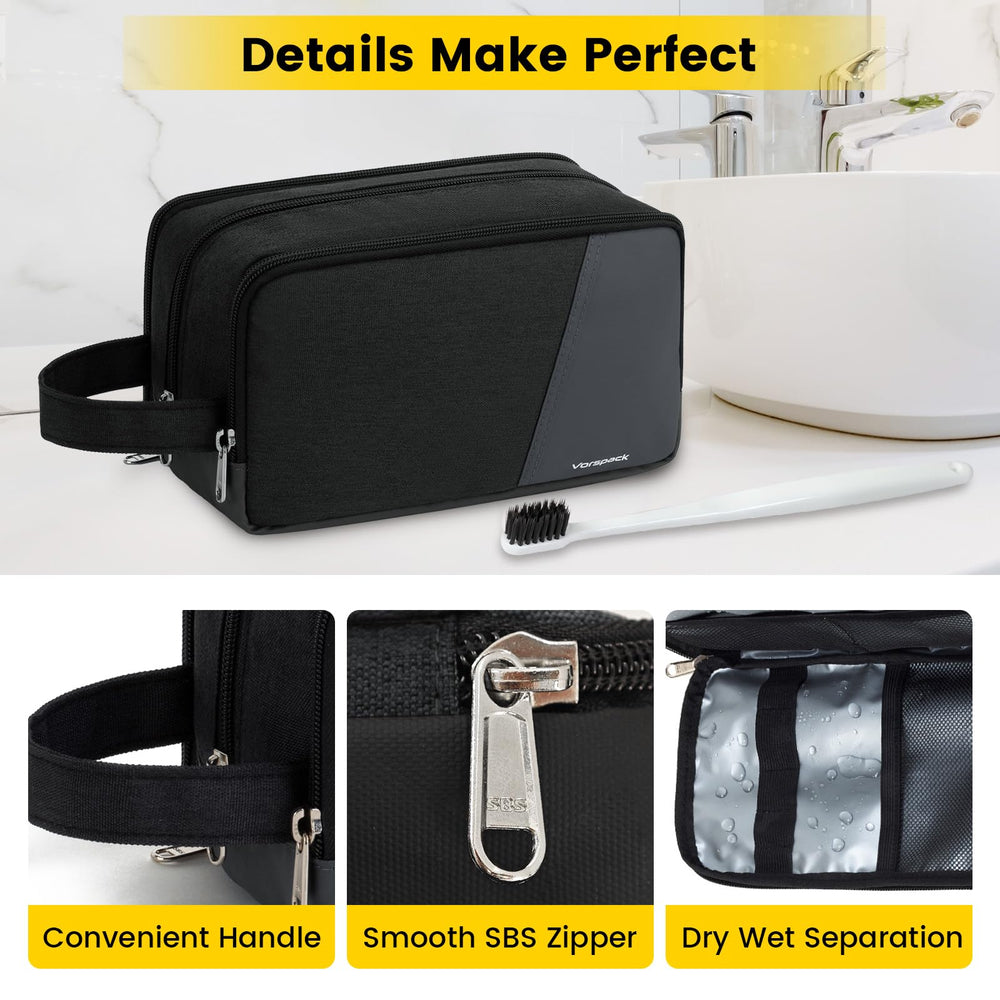 Vorspack sacoche toilette voyage, surface résistante à l'eau protège vos produits en voyage.