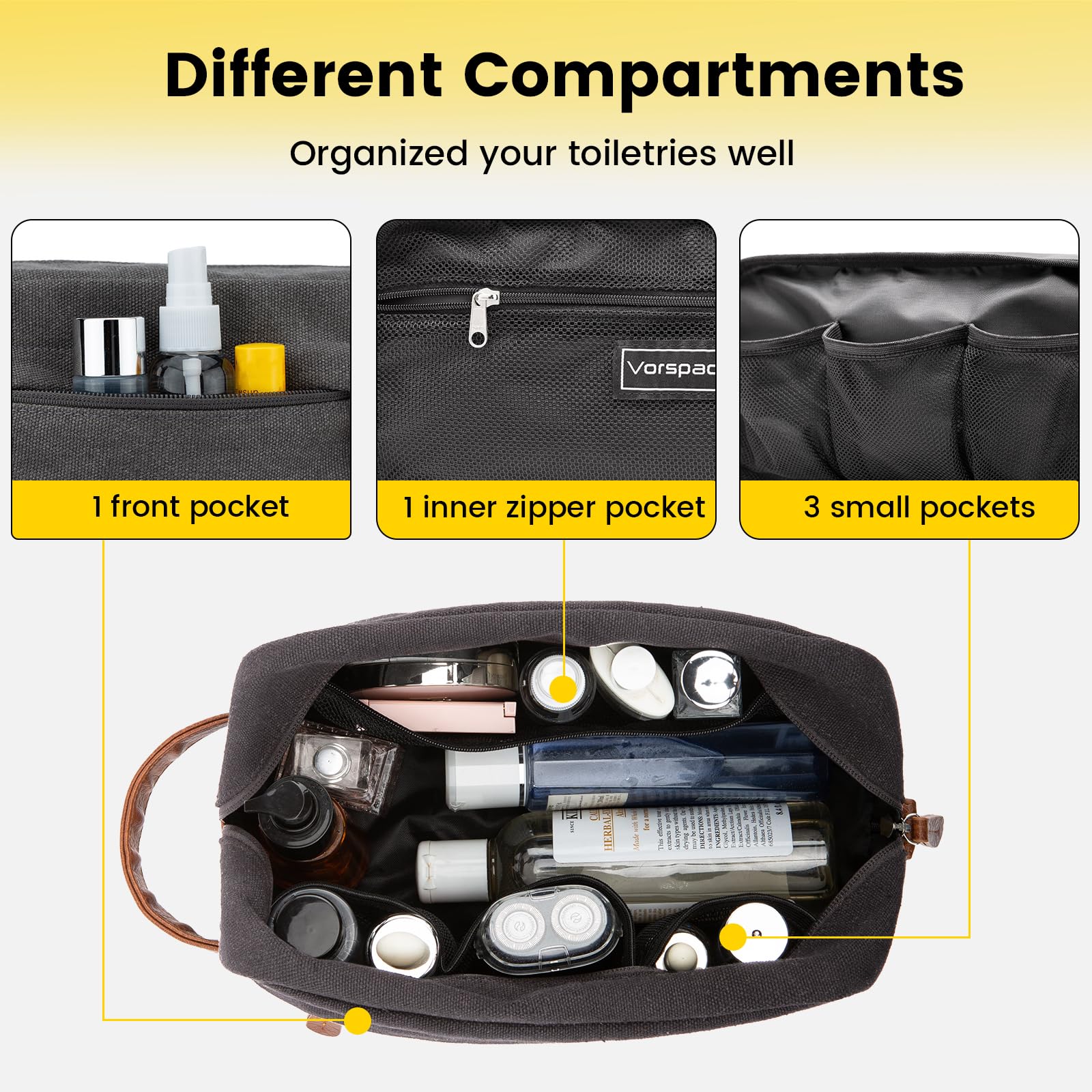 Trousse Vorspack avec rangements internes pour une meilleure organisation.