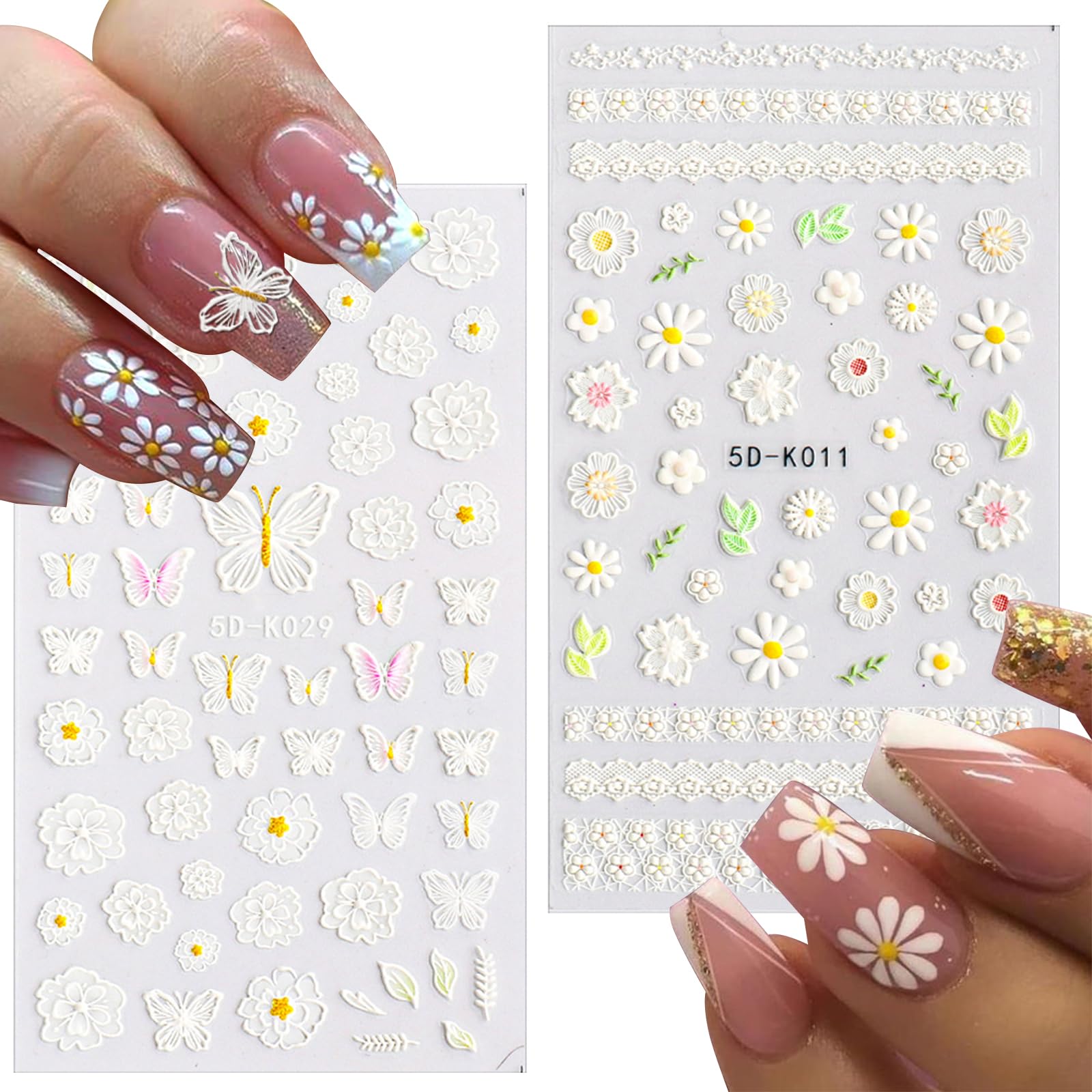 VOTACOS Décors ongles fleurs 3D pour une manucure maison inspirée.