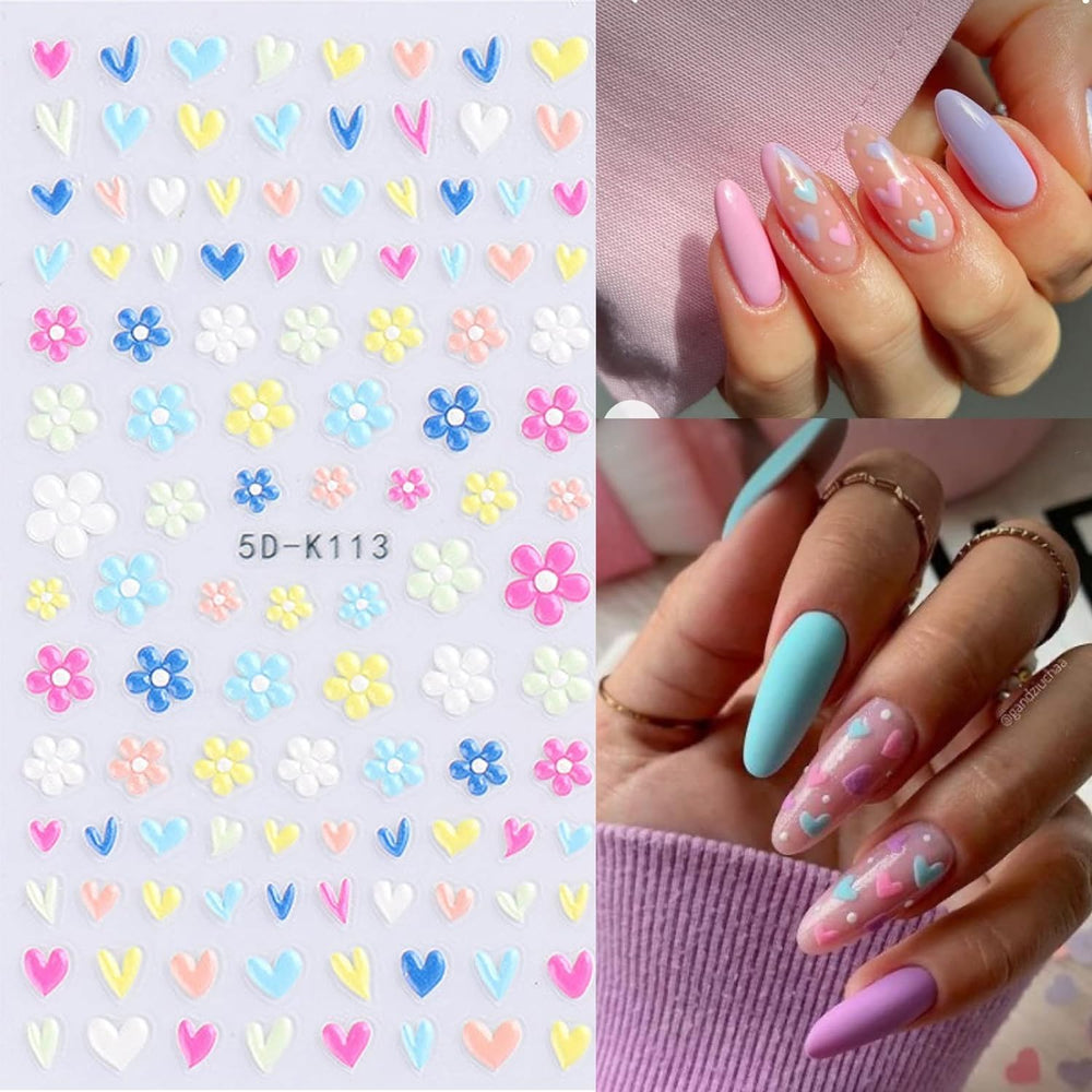 VOTACOS Design fleurs ongles 3D pour des motifs délicats et féminins.