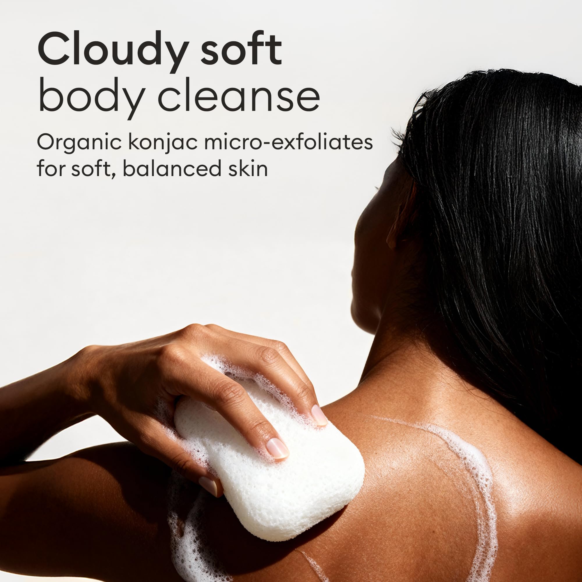 Texture naturelle de l'éponge Konjac Vove pour une expérience nettoyante légère