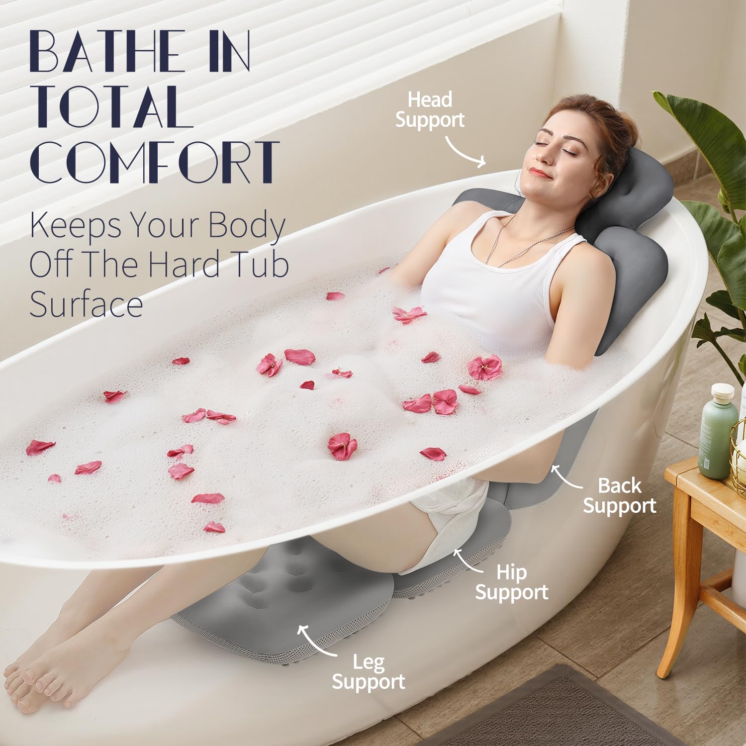 VOXOR coussin-bain-epais 2-3-pouces: soutien accru pour le cou et le dos.