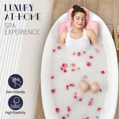 VOXOR oreiller bain corporel rose, face inférieure avec ventouses anti-glisse pour surface lisse.