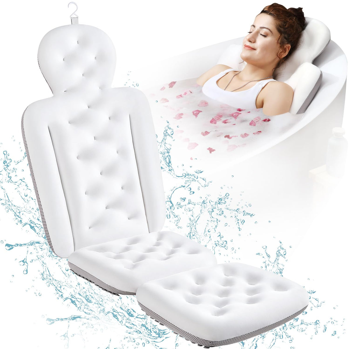 VOXOR oreiller bain corps entier, soutien enveloppant pour détente totale.