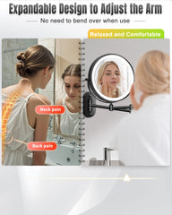 Bras étendu et rotation 360° pour angle de vue optimal.