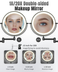 Miroir vpu double face 1x et 20x pour vues globales et détails.