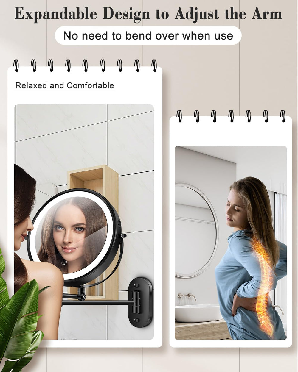 Miroir VPU avec batterie intégrée 5000mAh sans fil