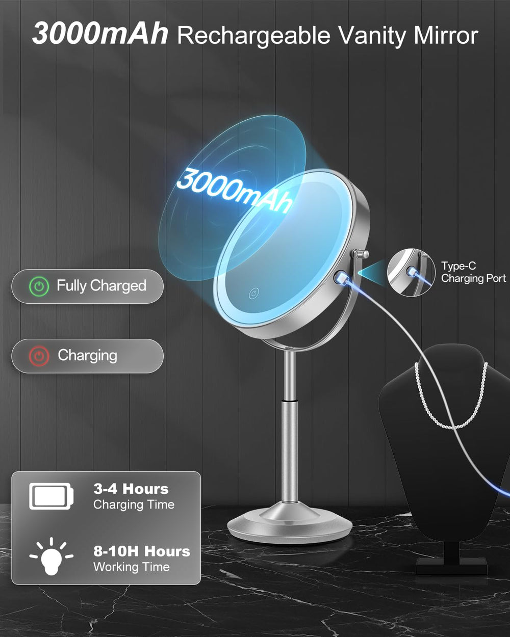 Commande tactile du miroir VPU avec touche facile