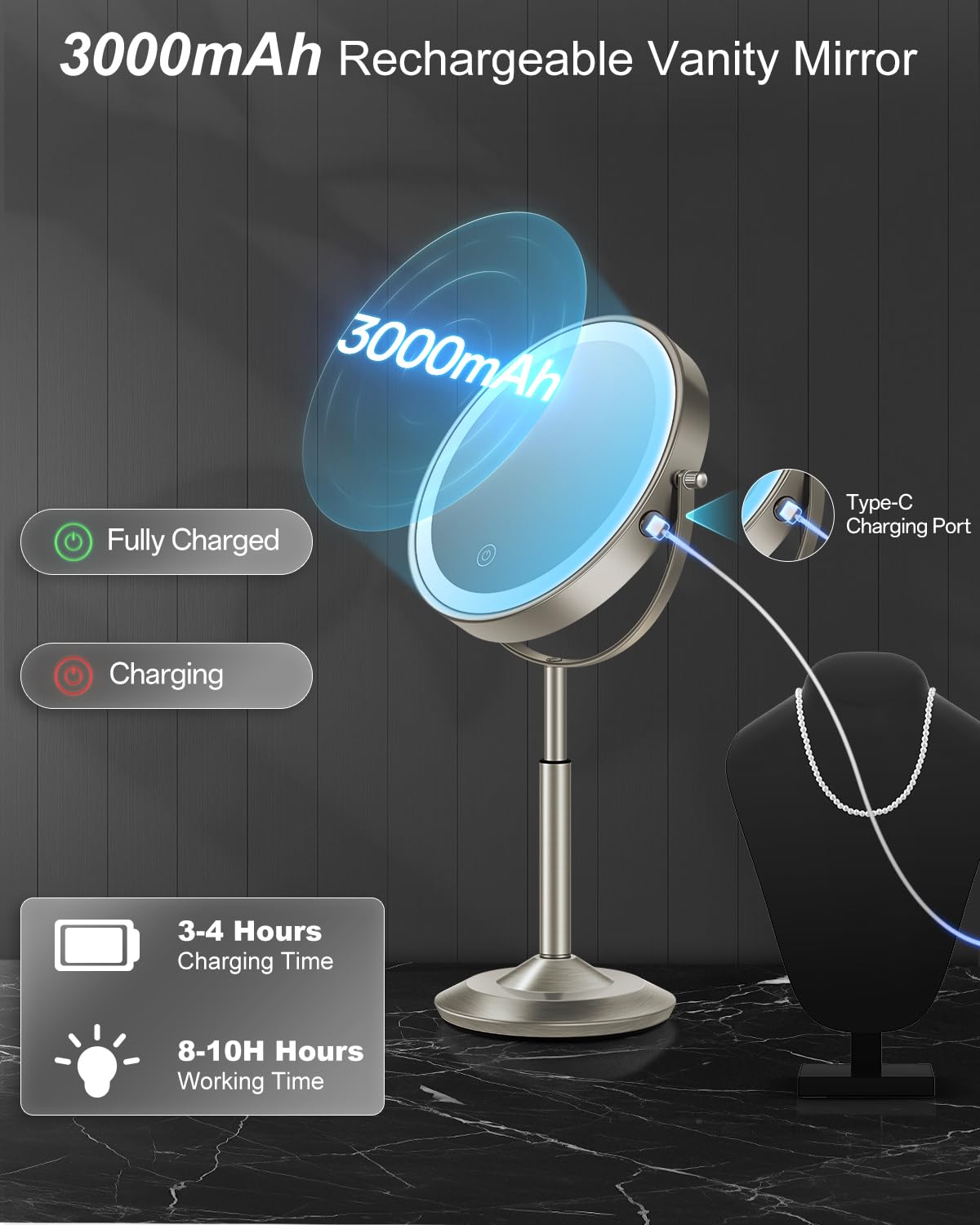 Cadre métallique durable du miroir vpu et finition soignée