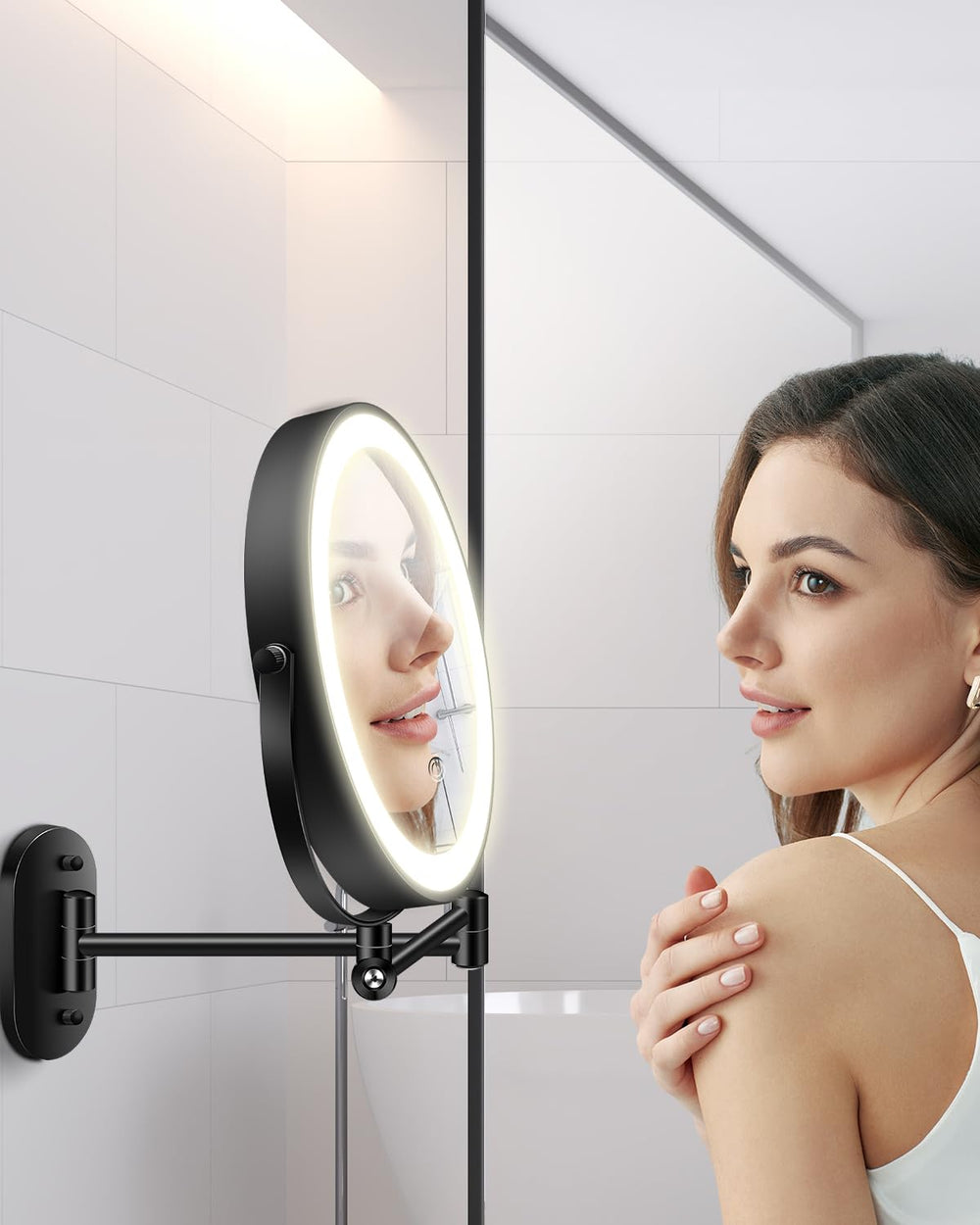 Utilisation quotidienne du miroir VPU pour maquillage et coiffure