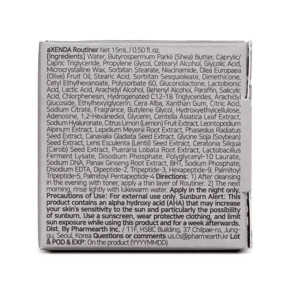 AXENDA Routiner Bouteille 15ml: format pratique pour une routine nocturne nomade.