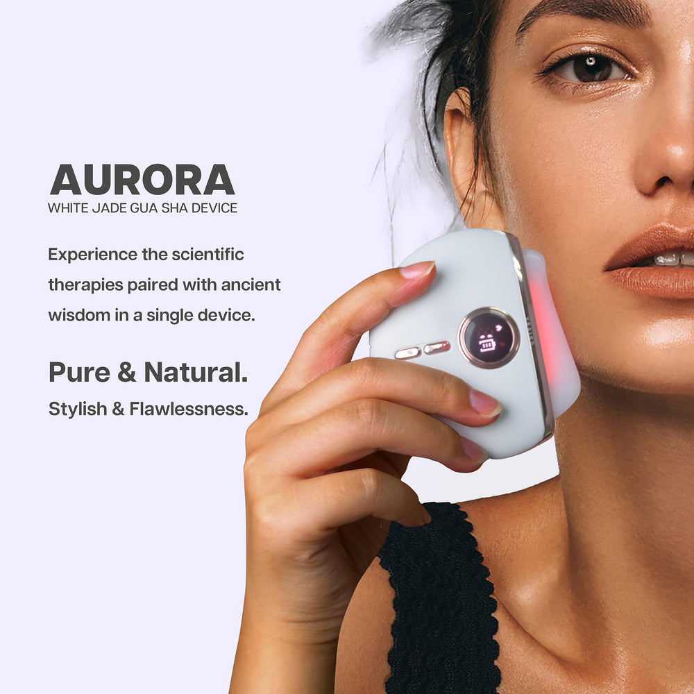 VRAIKO Aurora: pierre de jade blanche pour un massage facial doux.