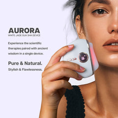 VRAIKO Aurora: pierre de jade blanche pour un massage facial doux.