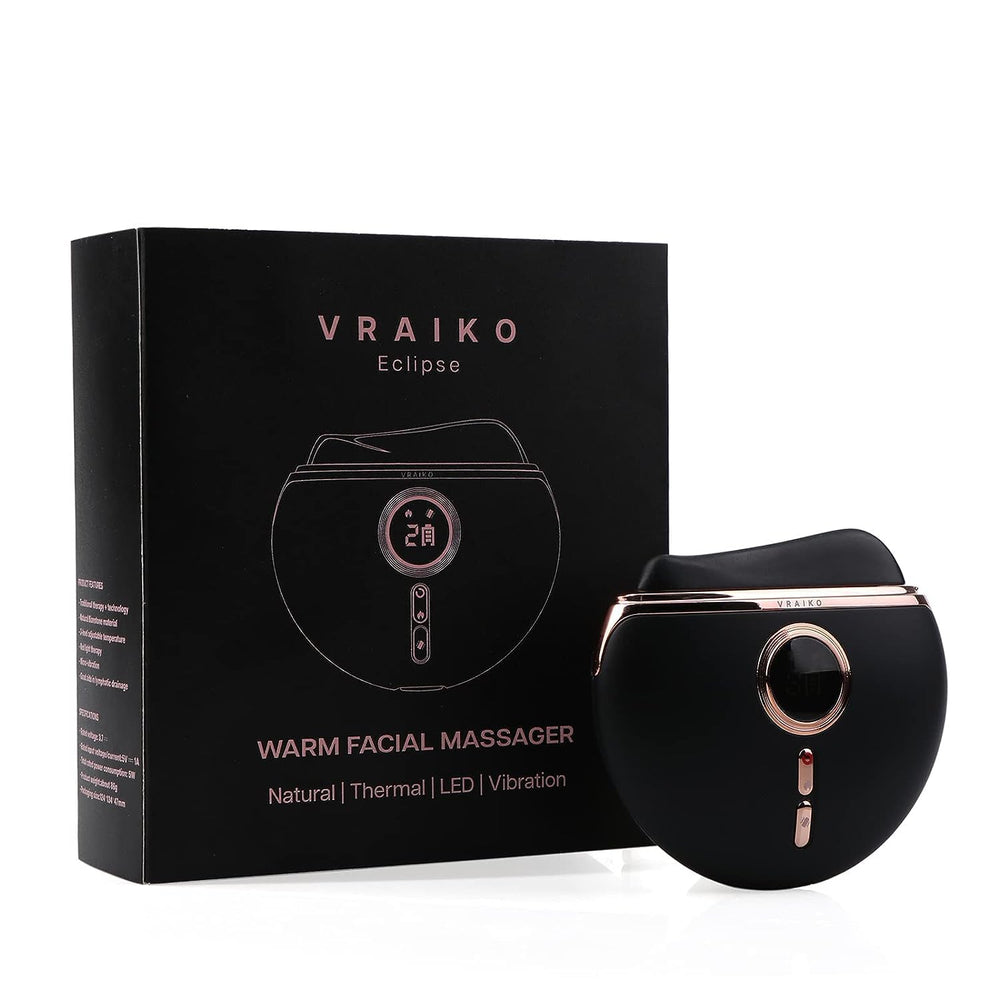 VRAIKO Eclipse Gua Sha Accessoires — emballage élégant et rangement pratique.