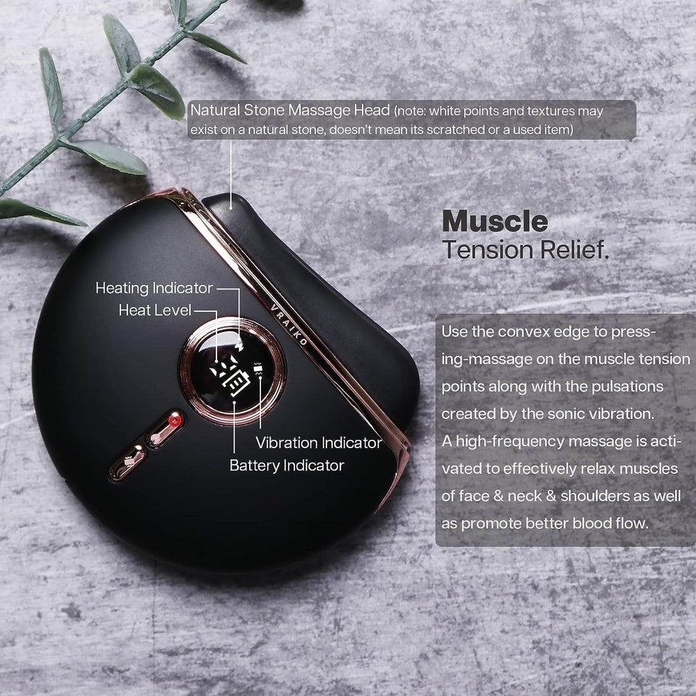 VRAIKO Eclipse Gua Sha Pierre Bian Stone — toucher sûr et peau-douce.