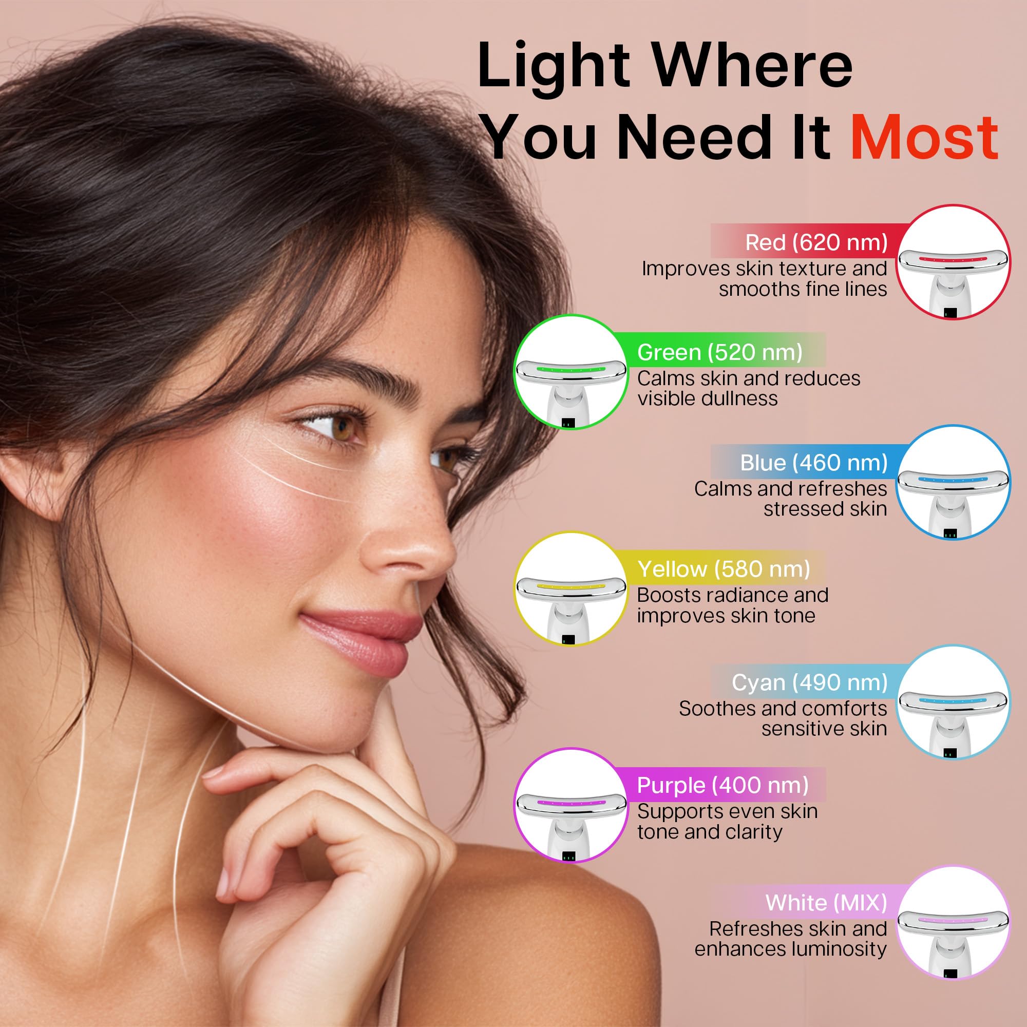 VRAIKO Lilac Masseur: tête ergonomique pour lifting du contour et du cou.