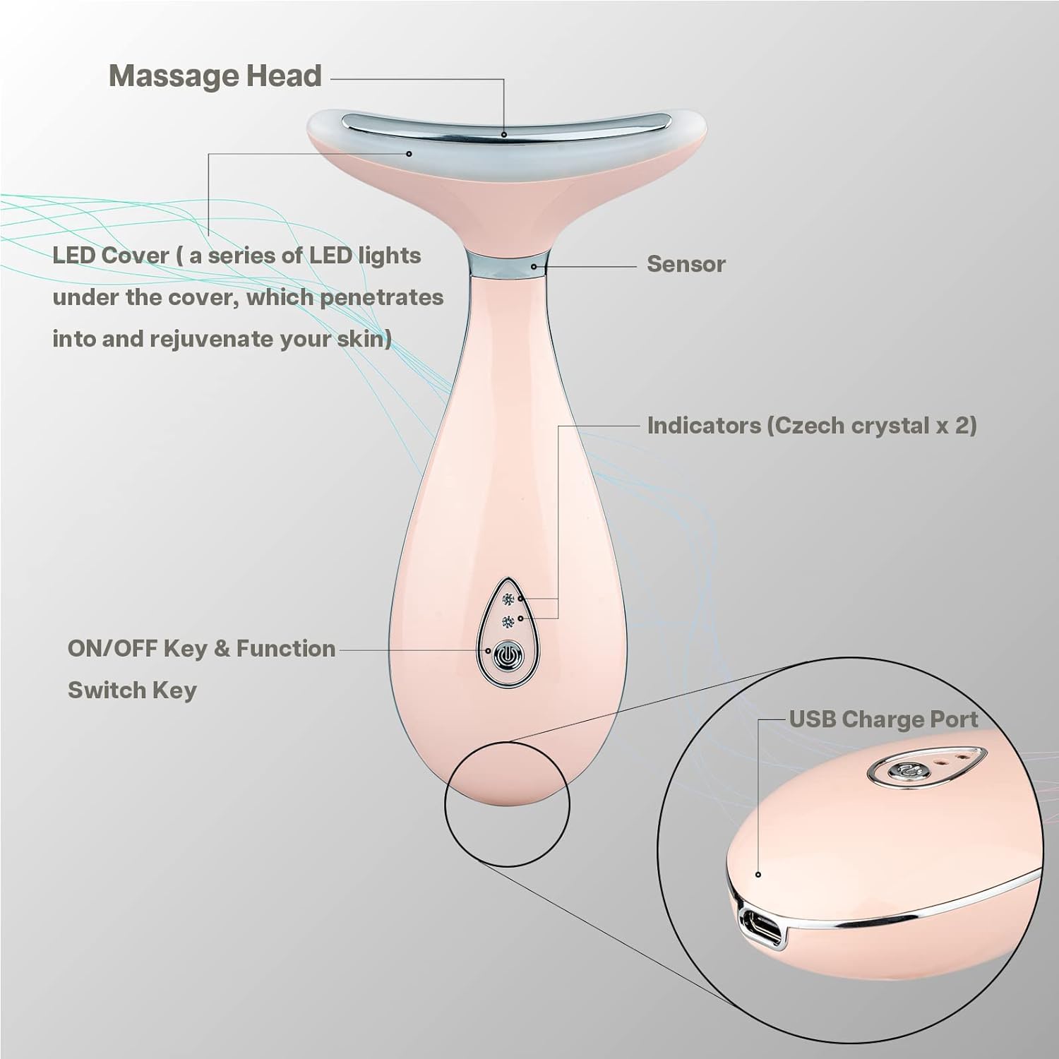 VRAIKO Lily vibration réglable ajuste le massage facial selon votre confort