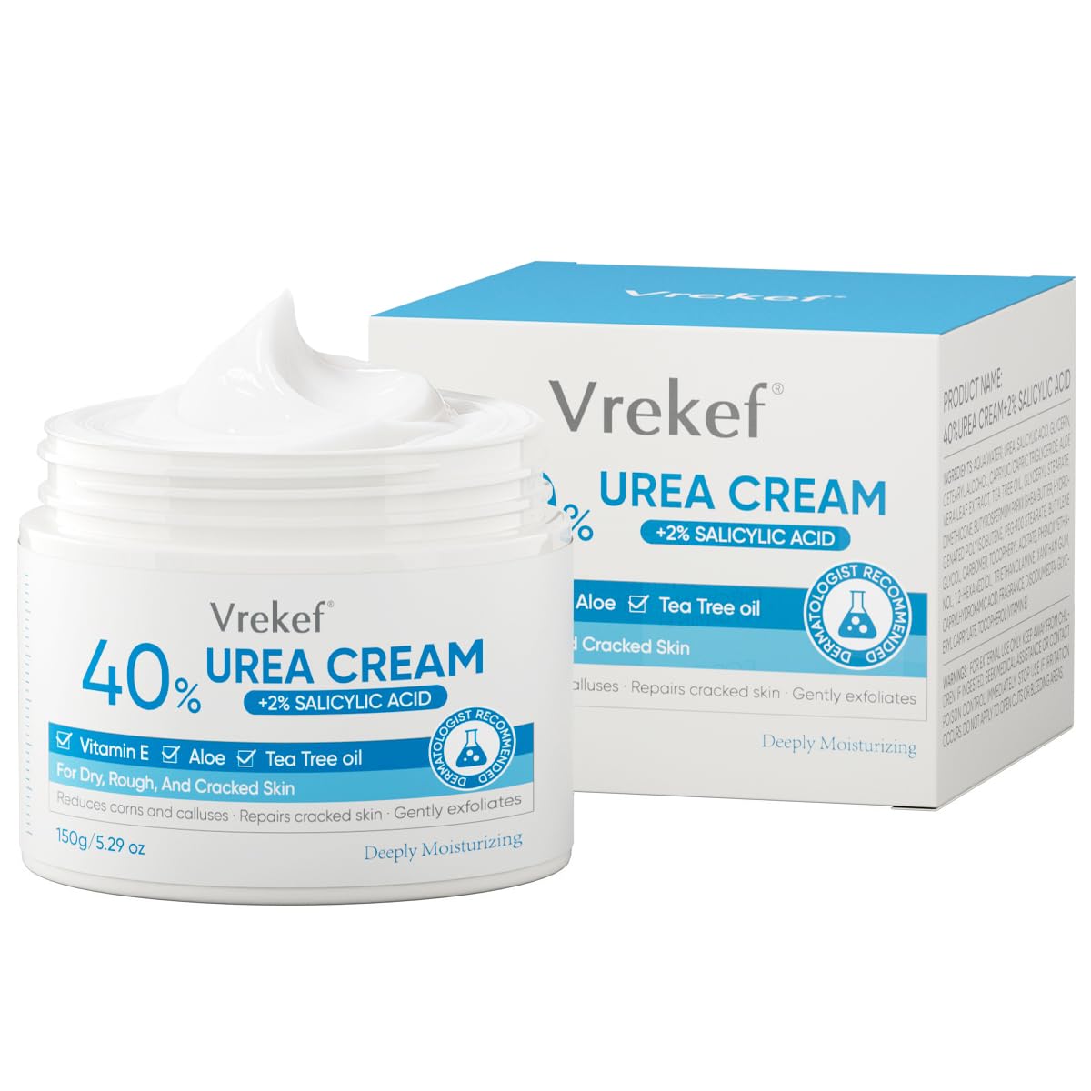 VREKEF Crème Urea 40% texture non grasse et pénétration rapide